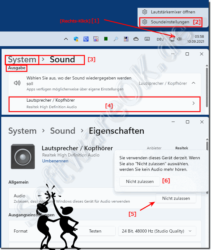 Audiogeräte unter Windows 11 für Anwendungen Blockieren!