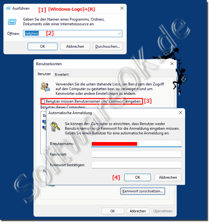 Automatisch unter Windows 11 anmelden / autologin?