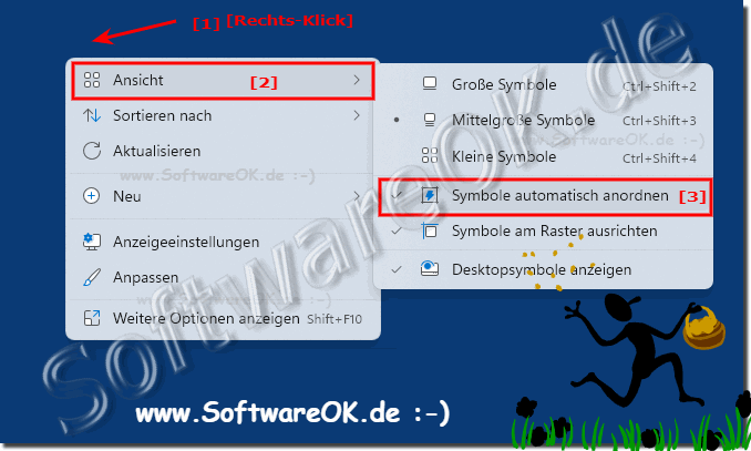 Desktopsymbole automatisch durch Windows 11 anordnen lassen!