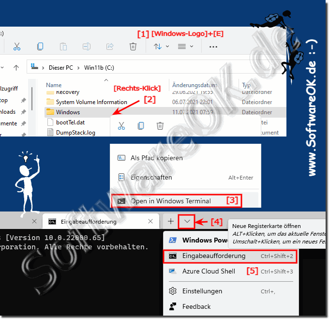 Eingabeaufforderung in der Windows 11 Terminal APP öffnen!