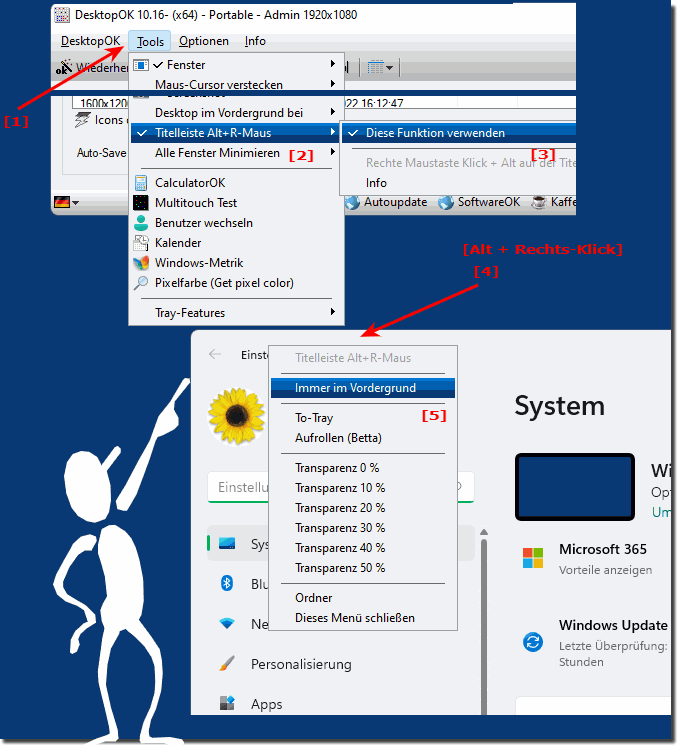 Fenster immer im Vordergrund unter Windows 11!