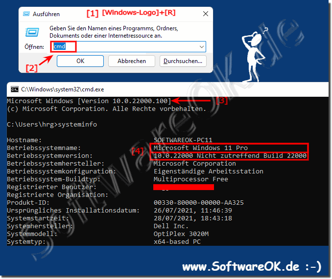 In Systeminfo die Windows 11 Versions sowie Build Nummer erkennen!