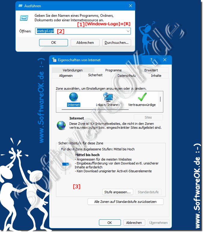 In Windows 11 Internet Optionen öffnen!