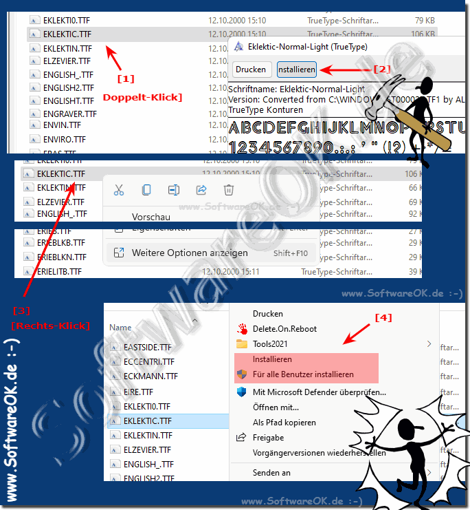 Installieren / Deinstallieren von Schriftarten unter Windows 11!