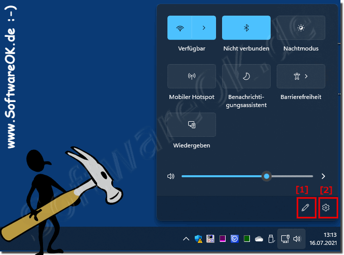 Schnelleinstellungen in Windows 11 öffnen / anpassen!