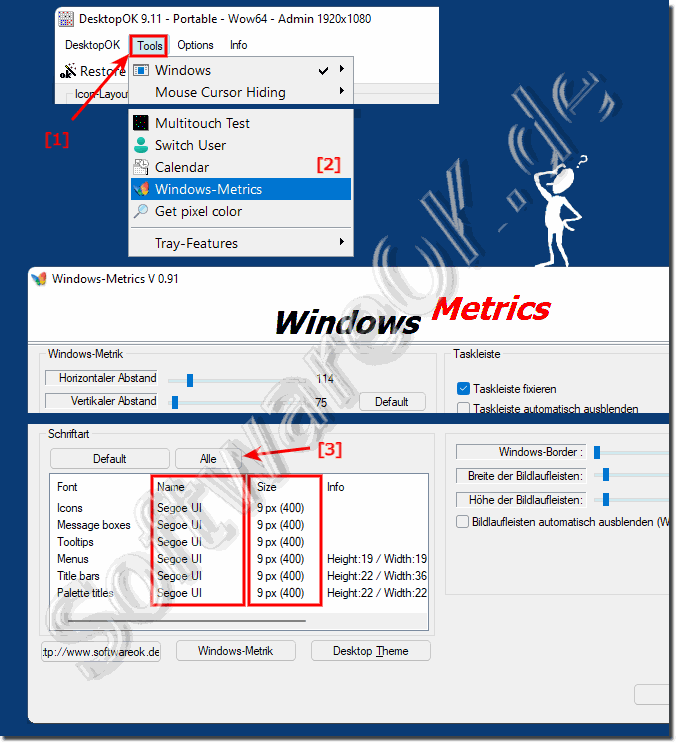 Schriftart bei APPs, Programmen unter Windows 11 ändern!