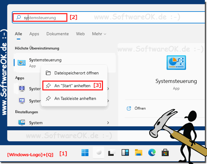 Systemsteuerung in Windows 11 finden!