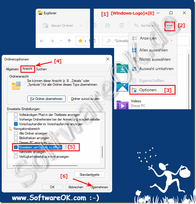 Verzeichnisstruktur automatisch ausklappen im Windows-11 Explorer!
