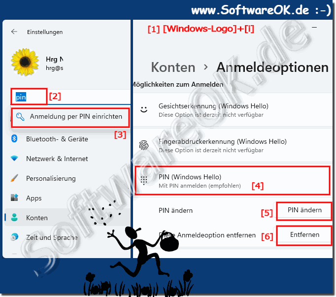 Windows 11 mit PIN und ohne PIN anmelde / login!