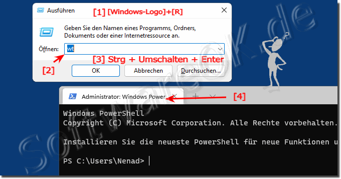 Windows Terminal als Administrator Ausführen!