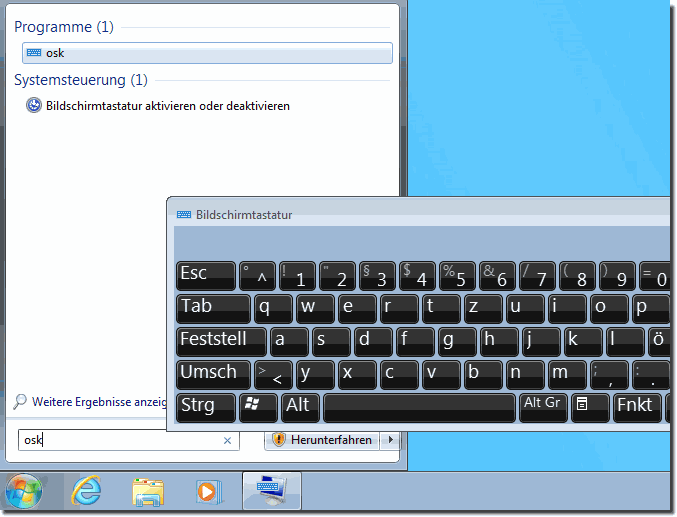 Bildschirmtastatur aktivieren deaktivieren