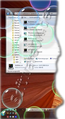 Bubbles Bildschirmschoner in Windows-7