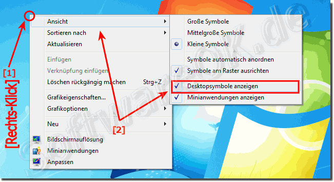 Desktop Icons anzeigen ausblenden in Windows!