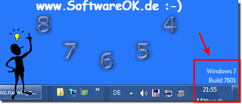 Die Versionsnummer Windows-7 am Desktop!