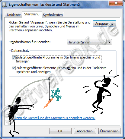 Eigenschaften von Taskleiste und Startmenü in Windows-7