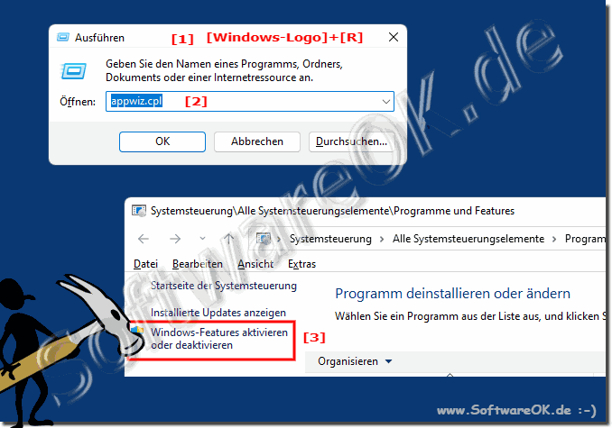 Weitere Windows Komponenten hinzufügen, bzw. entfernen!