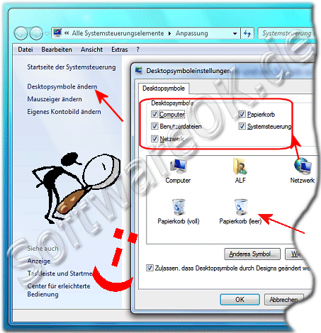 Windows-7 Papierkorb am Desktop
