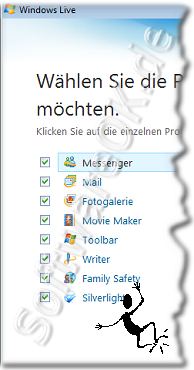 Windows 7 Live Programme Auswahl
