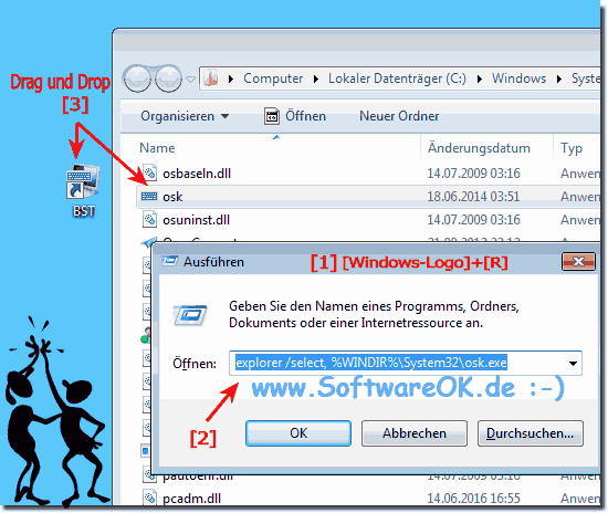 Windows Bildschirmtastatur Desktop-Verknüpfung!