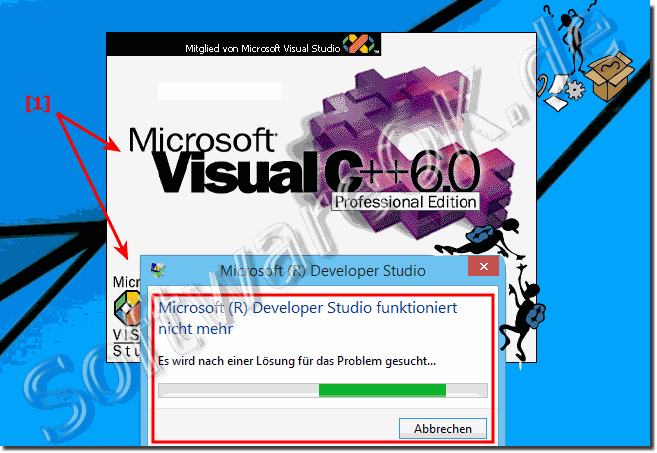 Absturz von Visual C++ 6 auf Windows 8.1 und unter Windows 8!
