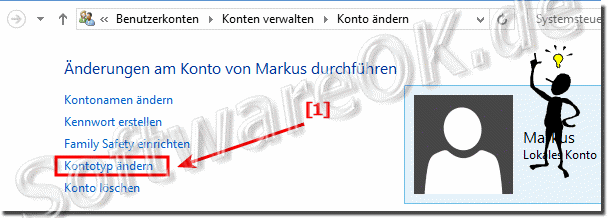 Benutzer Kontotyp ändern Windows 8