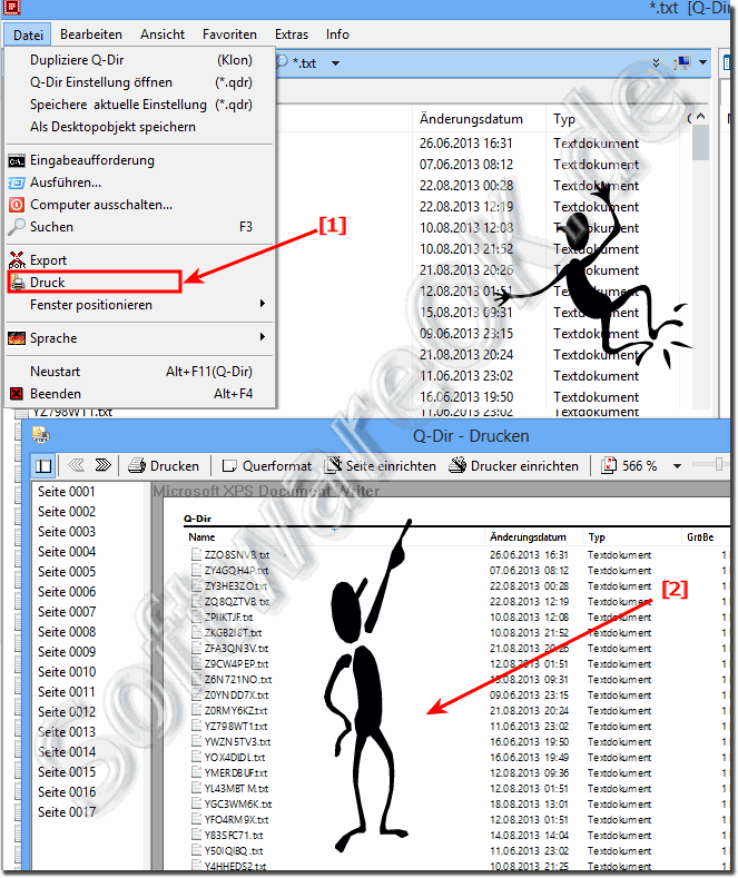 Drucken der Explorer Suchergebnis ausWindow 8, 8.1 und sieben plud Server 2012 und 2008!