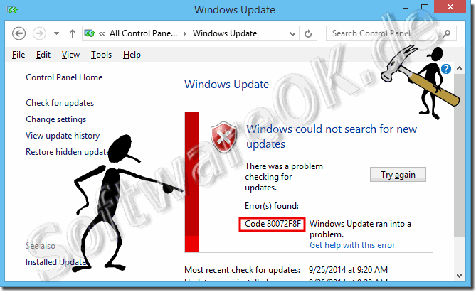 Fehlercode 80072F8F bei der Windows 8.1!