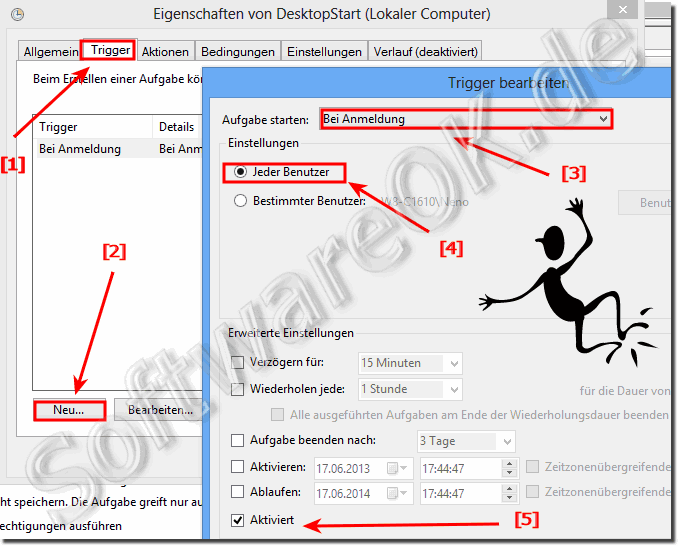 Trigger Windows-8 bei der Anmeldung Desktop start