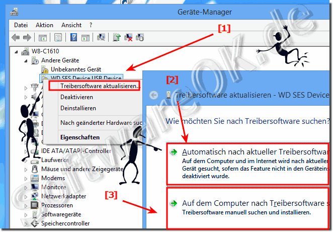 Über Gerätemanager In Windows 8.1 und 8, automatisch nach aktueller Treibersoftware suchen!