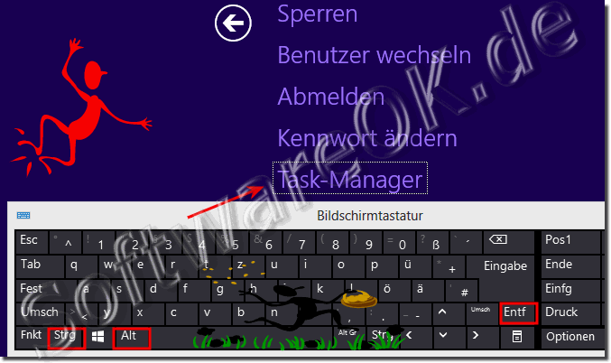 Via STRG-ALT-ENTF den Task-Manager in Windows 8 starten!