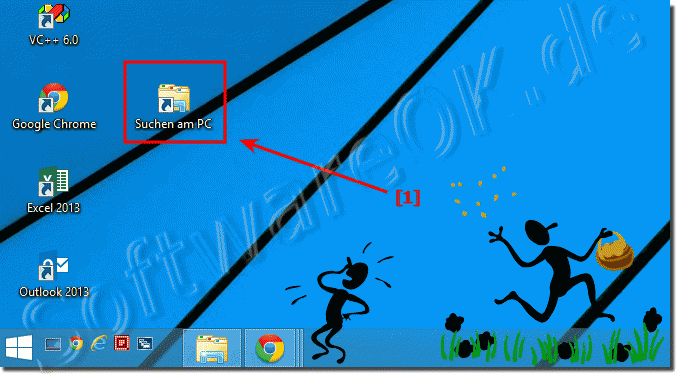 Vom Windows 8.1 Desktop aus bequem und direkt die Windows Suche starten! 