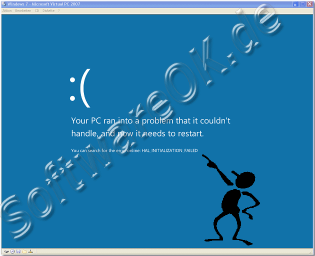 Windows-8 HAL_INITIALIZATION_FAILED Fehlermeldung