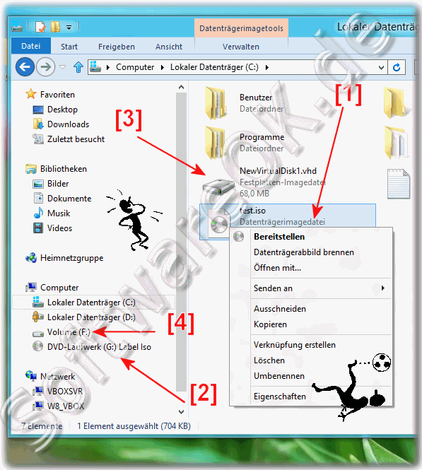 In Windows 8 Virtuelle Laufwerke: ISO-Images oder VHD-Laufwerke Mounten