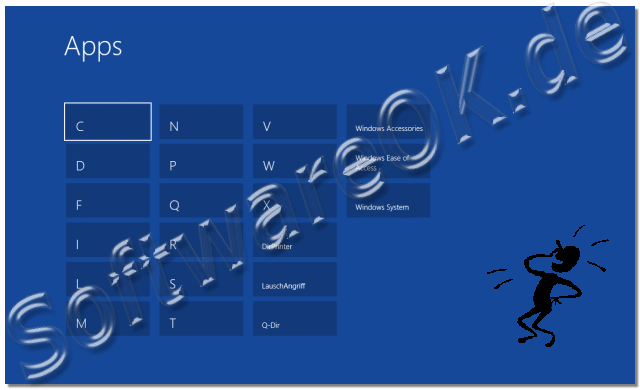 Windows-8 and Semantic Zoom im Apps Metro Screen (verkleinert)!