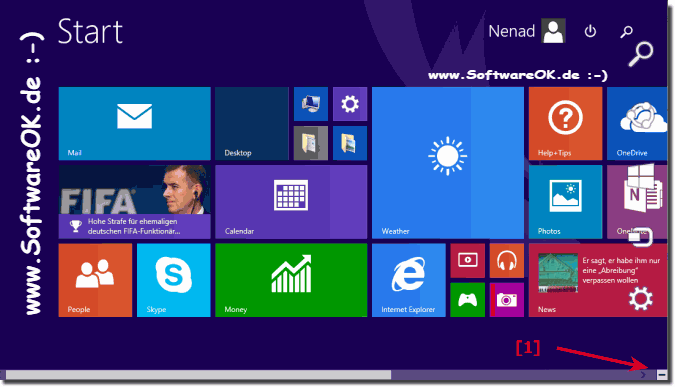 Ansicht im Windows 8.1 Startmenü und Apps Metro Screen vergrößern, bzw