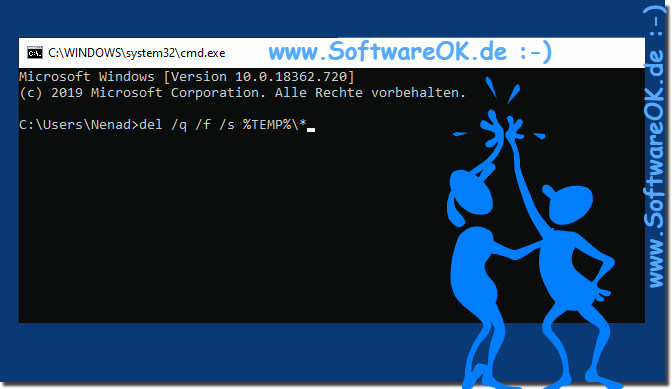 Befehlszeile zum Lschen der temporre Dateien auf Windows Laufwerken!