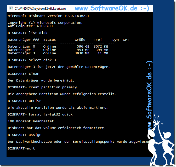 Externe Festplatte oder USB Stick Formatieren ber die Eingabeaufforderung formatieren!