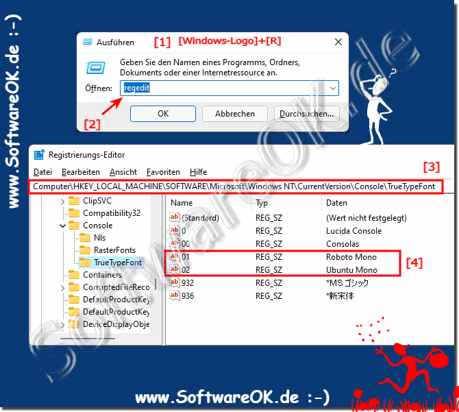 Weitere Schriftarten fr die Windows 11, 10, ... Eingabeaufforderung Freigeben!