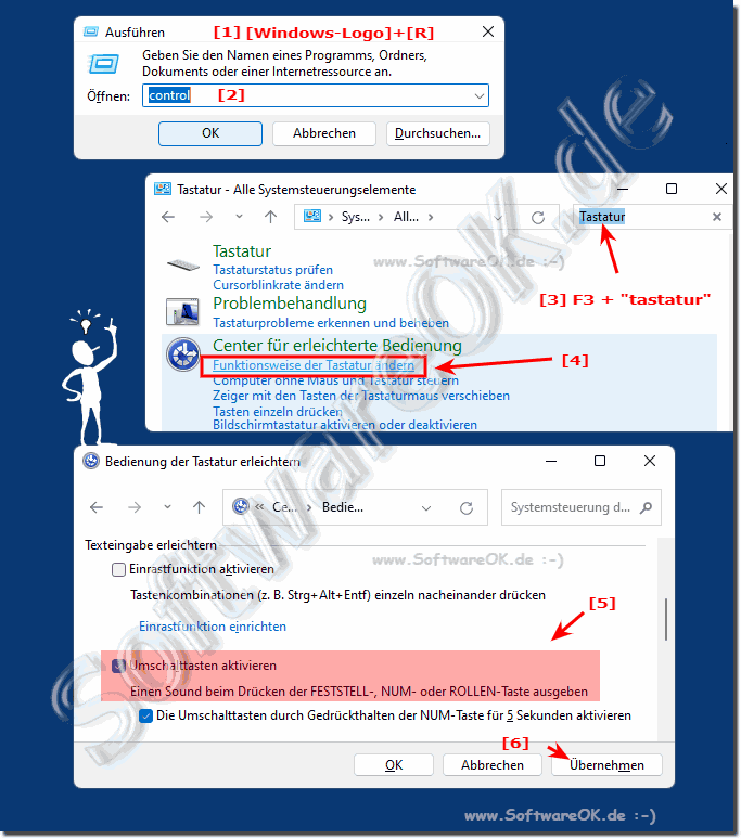 Ton Wiedergabe bei Feststell-, Num-, Rollen-Taste?