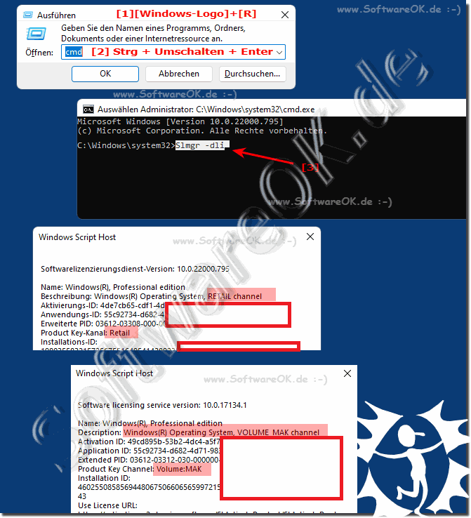 Windows 11, 10, ... Produktschlssel Retail, OEM; Volumen, ....?