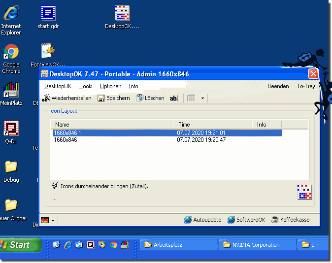 2020 die Desktop Symbole auf Windows XP speichern!