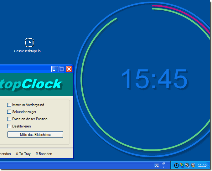 Desktop-Uhr für mein Windows XP!