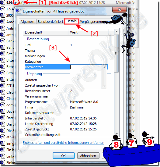 Kann ich in Windows-XP einen Kommentar zu den Dateien hinzufügen?