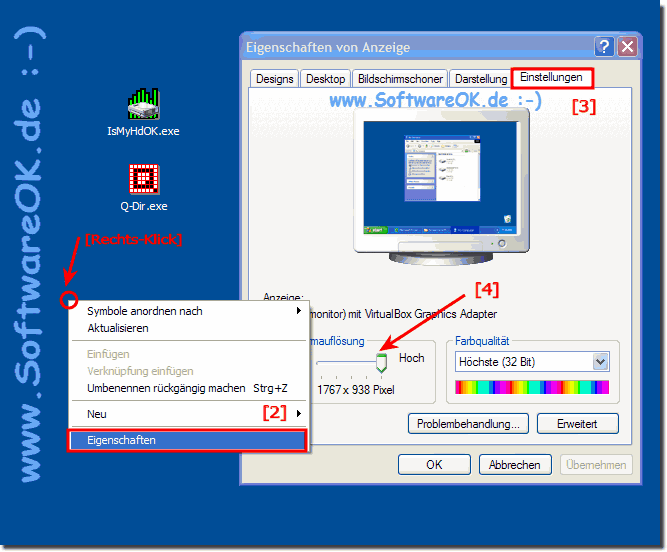 Windows Bildschirmauflösung erkennen!