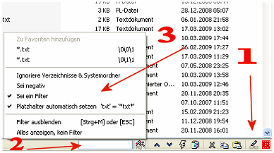 Dateien und Ordner filtern mit Platzhalter in Dateimanager - Explorer Q-Dir