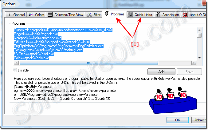 Dateien bei einer portabele Installation mit Programmen in der portabelen Standorten nutzen