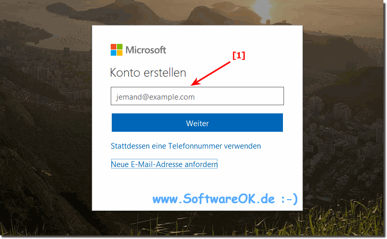 Registrieren, bzw. anmelden bei Windows Live ID