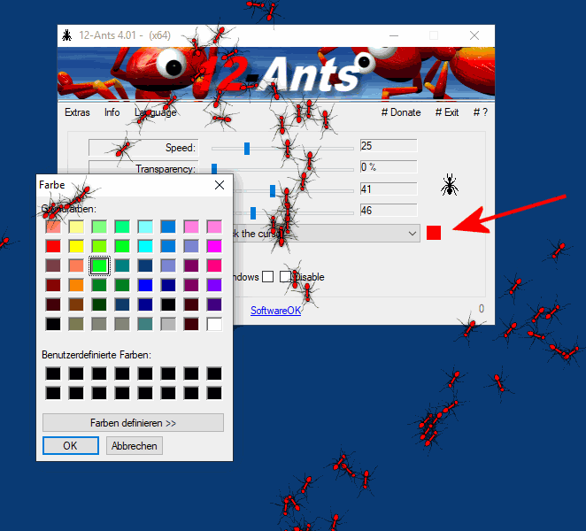 ndern Sie die Desktop-Ameisen um in z.B. weie Farbe!