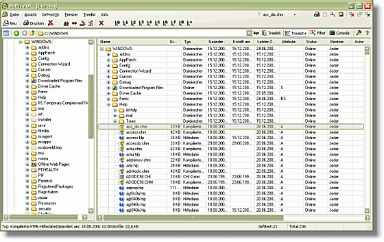 Verzeichnisausdruck Verzeichnisstruktur und Dateidetails!