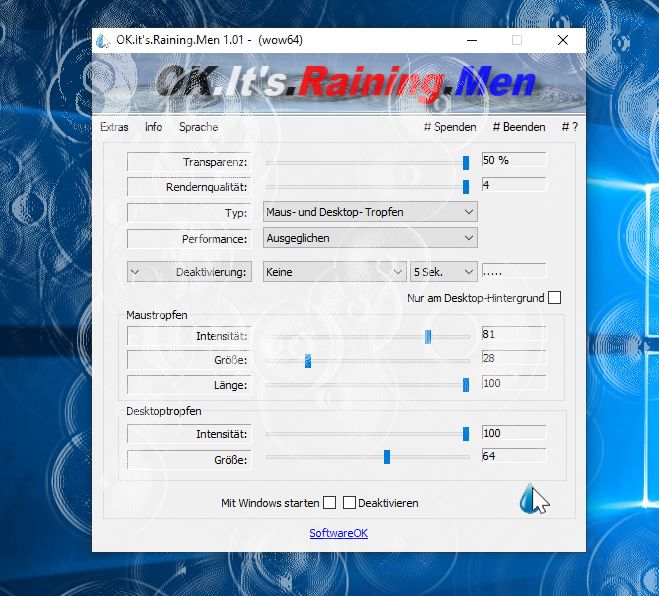 Regen Tropfen auf dem Windows 10/11!